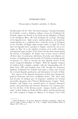 INTRODUCTION Thomas James Dandelet and John A. Marino