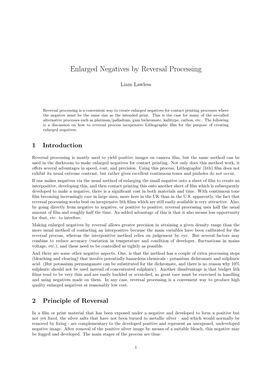 Enlarged Negatives by Reversal Processing