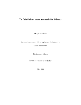 The Fulbright Program and American Public Diplomacy