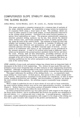 Computerized Slope Stability Analysis; the Sliding Block