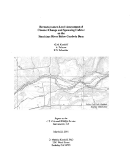 Assessment of Channel Change and Spawning Habitat on the Stanislaus River Below Goodwin Dam