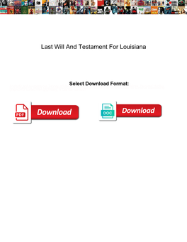 Last Will and Testament for Louisiana