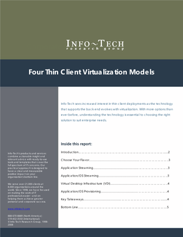 Corporate Background Four Thin Client Virtualization Models