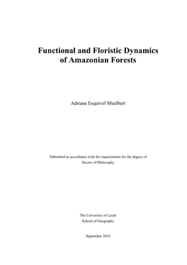 Functional and Floristic Dynamics of Amazonian Forests