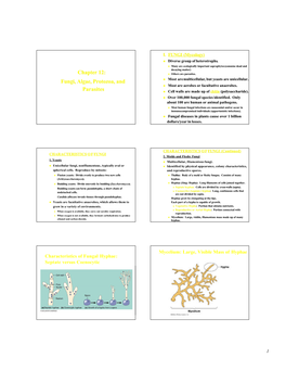 Chapter 12: Fungi, Algae, Protozoa, and Parasites