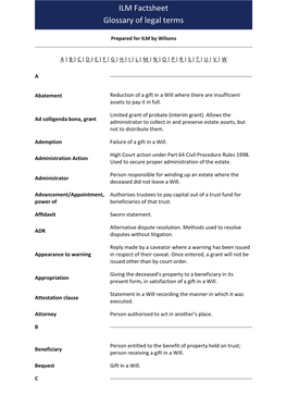 Glossary of Legal Terms