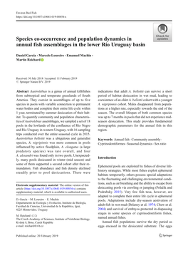 Species Co-Occurrence and Population Dynamics in Annual Fish Assemblages in the Lower Río Uruguay Basin