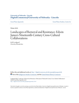 Edwin James's Nineteenth-Century Cross-Cultural Collaborations Kyhl Lyndgaard University of Nevada, Reno