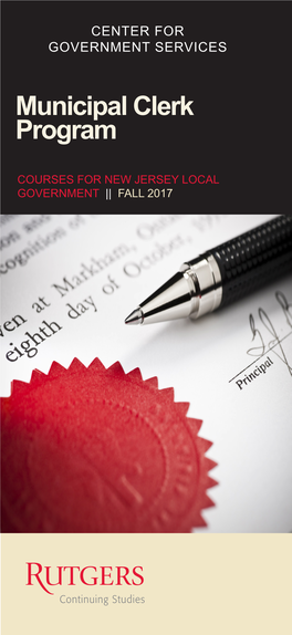 Municipal Clerk Program Government Services