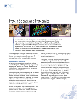 Protein Science and Proteomics