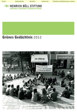 Grünes Gedächtnis 2012 Grünes Gedächtnis 2012