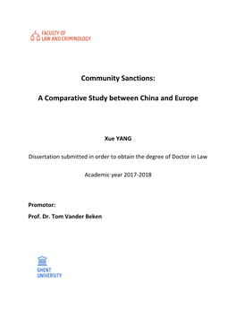 Community Sanctions: a Comparative Study Between China and Europe