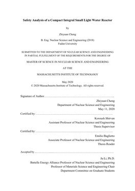 Safety Analysis of a Compact Integral Small Light Water Reactor