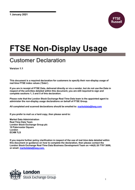 FTSE Non-Display Usage