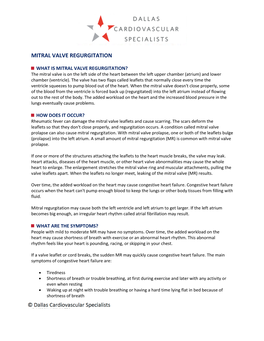 Mitral Valve Regurgitation