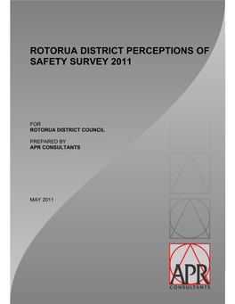 Rotorua District Perceptions of Safety Survey 2011