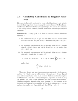 7.4 Absolutely Continuous & Singular Func