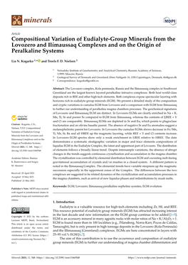 Compositional Variation of Eudialyte-Group Minerals from the Lovozero and Ilímaussaq Complexes and on the Origin of Peralkaline Systems