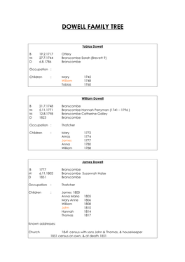 Dowell Family Tree