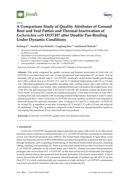 A Comparison Study of Quality Attributes of Ground Beef and Veal