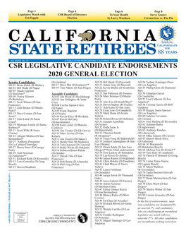 Csr Legislative Candidate Endorsements 2020 General