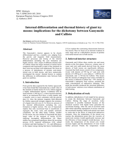 Internal Differentiation and Thermal History of Giant Icy Moons: Implications for the Dichotomy Between Ganymede and Callisto