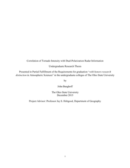 Correlation of Tornado Intensity with Dual-Polarization Radar Information