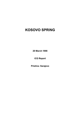 Europe Report, Nr. 32: Kosovo Spring
