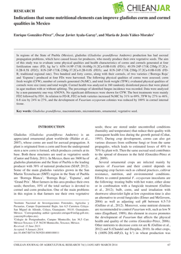 Indications That Some Nutritional Elements Can Improve Gladiolus Corm and Cormel Qualities in Mexico