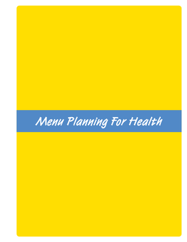 Menu Planning for Health