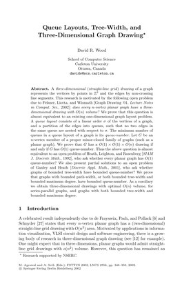 Queue Layouts, Tree-Width, and Three-Dimensional Graph Drawing