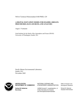 A Digital Elevation Model for Seaside, Oregon: Procedures, Data Sources, and Analyses