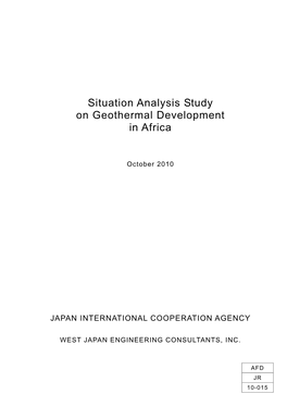 Situation Analysis Study on Geothermal Development in Africa