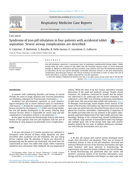 Severe Airway Complications Are Described