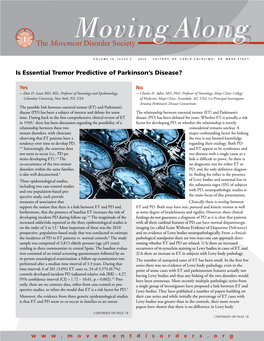 Is Essential Tremor Predictive of Parkinson's Disease?