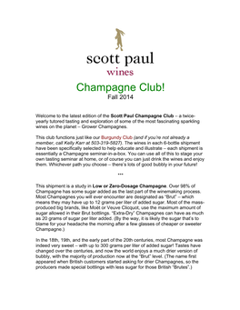 Champagne Club! Fall 2014