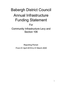 Babergh District Council Annual Infrastructure Funding Statement for Community Infrastructure Levy and Section 106