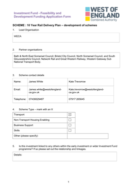 SWARM Expression of Interest Proforma