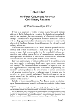 Air Force Culture and American Civil-Military Relations