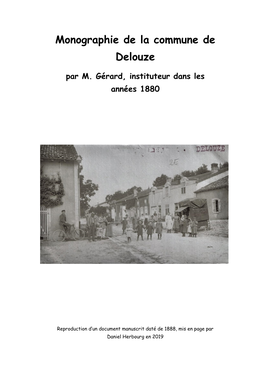 Monographie De La Commune De Delouze