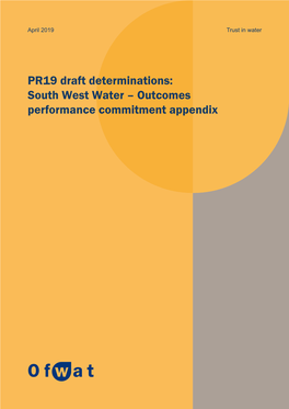 PR19 Draft Determinations South West Water Outcomes Performance