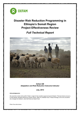 Disaster Risk Reduction Programming in Ethiopia's Somali Region