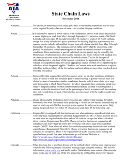 State Chain Laws November 2016