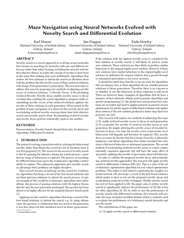 Maze Navigation Using Neural Networks Evolved with Novelty Search and Differential Evolution