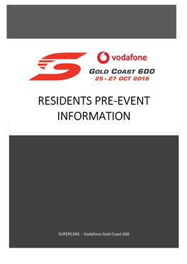Residents Pre-Event Information