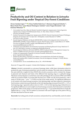 Productivity and Oil Content in Relation to Jatropha Fruit Ripening Under Tropical Dry-Forest Conditions