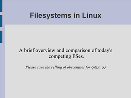 Filesystems in Linux