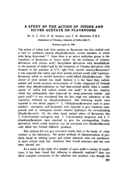 A Study of the Action of Iodine and Silver Acetate on Flavanones