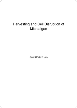 Harvesting and Cell Disruption of Microalgae