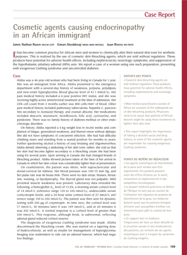 Cosmetic Agents Causing Endocrinopathy in an African Immigrant